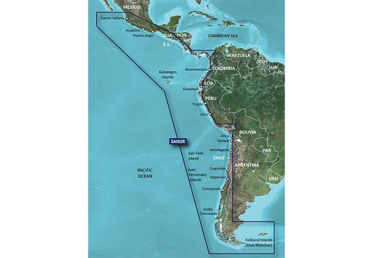 Garmin South America West Coast microSD™/SD™-kortti:HXSA002R, Kartat & Ohjelmistot