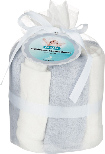 2B Baby Pesulaput Bambu 10-pack, Harmaa/Valkoinen