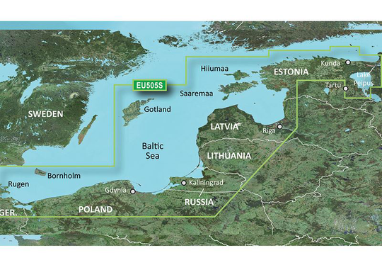 Garmin Baltic Sea East Coast microSD™/SD ™-kortti: VEU065R, Kartat & Ohjelmistot