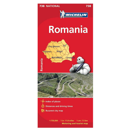 Michelin Romania National Map 738 (scale 1/750 000)