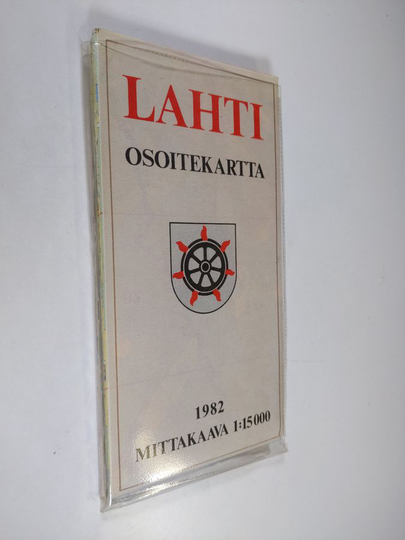 Lahti osoitekartta 1982, 1:15000 ; Hakemisto : Katu- ja paikannimistö, kaupunkialueen linja-autoliikenne, tietoja Lahdesta