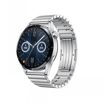HUAWEI WATCH GT 3 (46MM) SILVER WITH STAINLESS STEEL STRAP (NEW CODE)