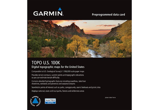 Garmin TOPO U.S. 100K Garmin microSD™/SD™ card, Kartat & Ohjelmistot
