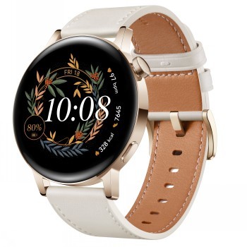 HUAWEI WATCH GT 3 (42MM) ROSEGOLD WITH WHITE LEATHER STRAP