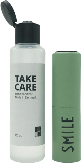 Design Letters Take care Pullo Käsidesille 20 ml + 100 ml Käsidesi Smile, Green