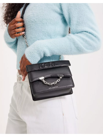 Karl Lagerfeld K/Seven Grainy Mini Sb Black