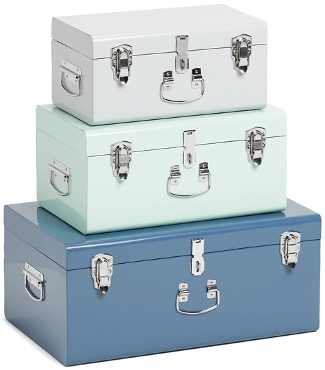 Petite Déco Säilytyslaatikot Matkalaukku 3–pack, Cool Grey