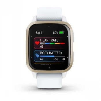 GARMIN VENU SQ 2, WHITE / CREAM GOLD