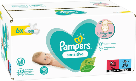 Pampers Sensitive Puhdistuspyyhkeet 6x80 kpl