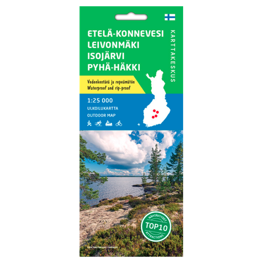 Karttakeskus Etelä-Konnevesi Leivonmäki Isojärvi 1:25 000, ulkoiluk.