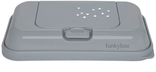 Funkybox ToGo Säilytysrasia Kosteuspyyhkeille Little Stars, Harmaa