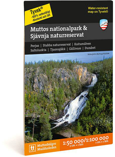 Muttos Nationalpark & Sjávnja Naturreservat Fjällkarta Tyvek