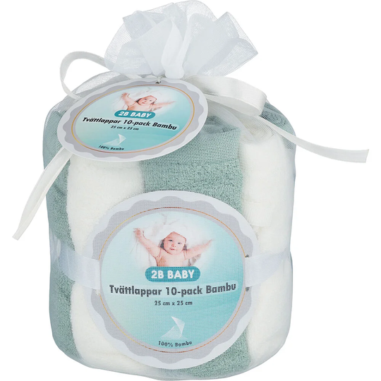 2B Baby Pesulaput Bambu 10-pack, Vihreä