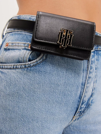 Tommy Jeans - Vyölaukut - Black - Th Outline Belt Bag - Laukut