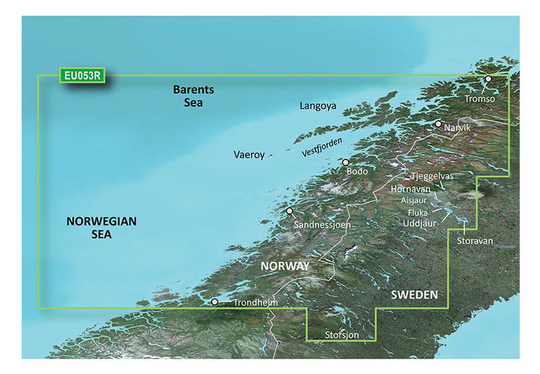 Garmin Trondheim-Tromsø VEU053R - BlueChart g3 Vision mSD, Kartat & Ohjelmistot