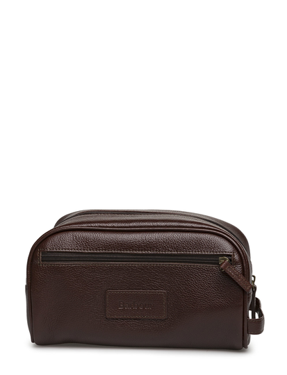 Leather Washbag Toilettilaukut Ruskea Barbour